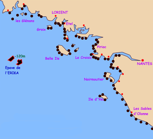 carte du naufrage et de la mare noire
